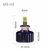 Faro LED 3D H3 de 45 W, 9000 lm, 6500 K