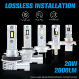 H4 Q7 Fanless LED Headlight 20W 2000LM 6500K