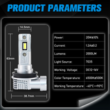 H4 Q7 Fanless LED Headlight 20W 2000LM 6500K