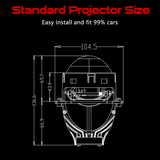 BI LED PROJECTOR LENS 55W LED HI/LO BEAM AUTO HEAD LIGHTS